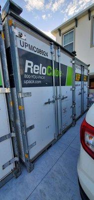 Relocubes stacked rightly in our driveway.