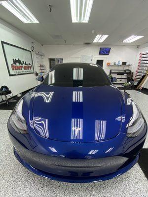 Our 3M Crystalline 40% on this beautiful blue 2021 Tesla Model 3.