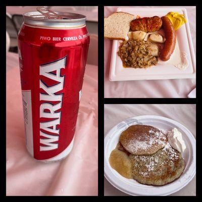 Delicious food! Sauerkraut, cabbage roll, pierogis, kielbasa & potato pancakes