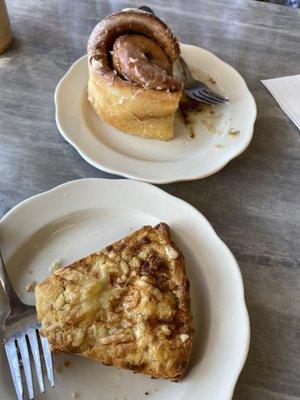 Bacon cheddar scone and cinnamon roll