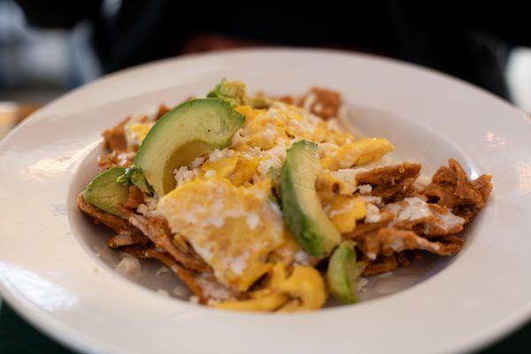 chipotle chilaquiles with avocado