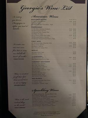 Wine List