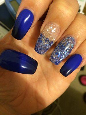 Sea Shell nails (crystal nails) with color changing shellac (gel polish)