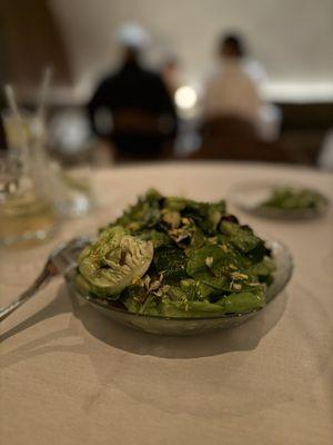 Insalata di stagione with sweet lettuce (delightfully fresh and delicious).