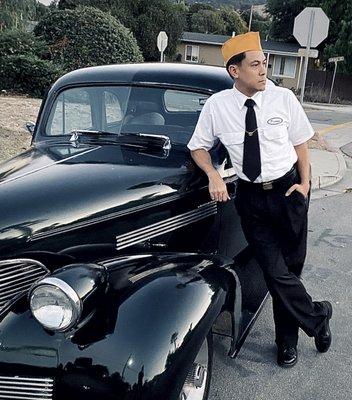 Finely tailored work shirt for my Halloween costume bringing 1940's Pump Jockey realness from Netflix's "Hollywood"