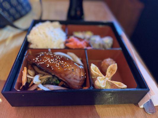 Salmon teriyaki bento lunch specials