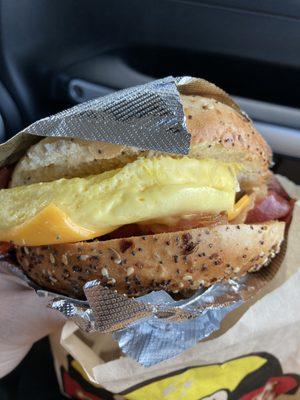 Bacon egg cheese bagel