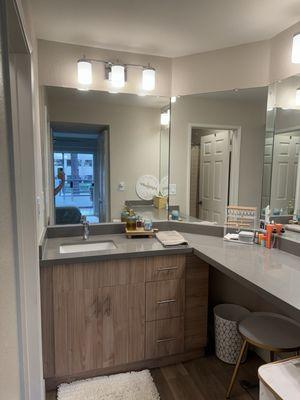 Updated bathroom with huge counter space!!