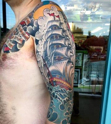 Clipper ship sleeve by Billy Whitney