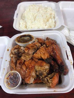 Roast duck & white rice.