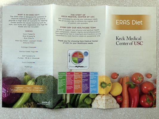 ERAS DIET. Menu. Back Spread.