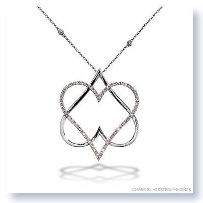 "Sabal" by Mark Silverstein Imagines 18K White and Rose Gold "Hearts of David" Diamond Pendant: http://bit.ly/2Dl0XyO