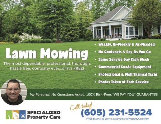 Best Lawn Mowing in Sioux Falls. Call (605) 231-5524