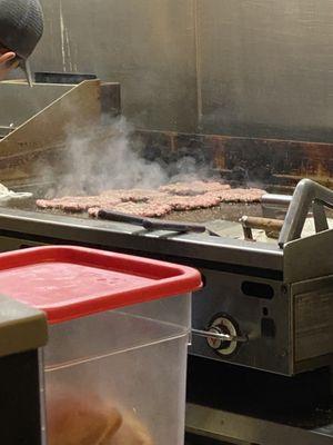 Multiple Burgers on the grill