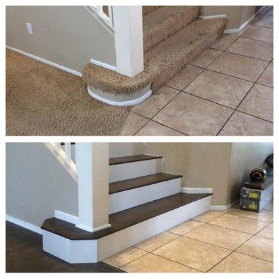 Radius to Miter bottom step customize