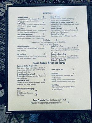 New menu