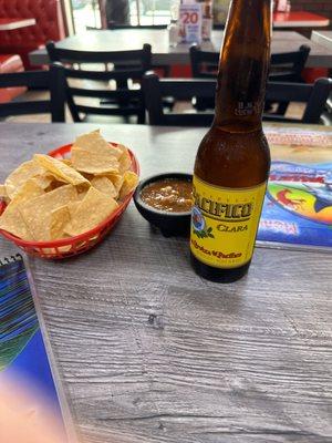 Chips, Salsa and Cold Pacifico