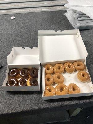 These were delivered to Central Powder Coatings and Industrial Coverings by a wonderful customer. Best donuts I've had!