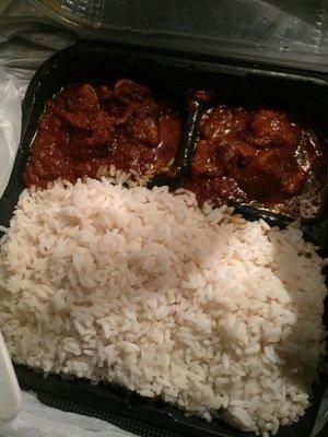 Stew beef and white rice