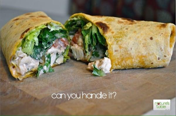 Chicken Caesar in a Jalapeño Cheddar Wraps