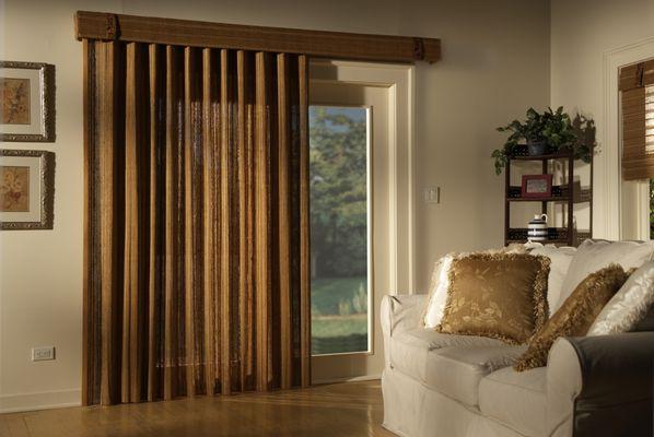 Averte vertical roman shades in a house in Kapaa, Kauai.