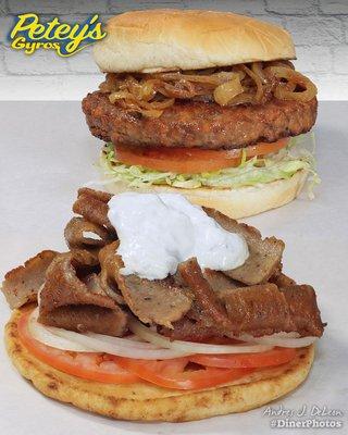 Chopped Steak Burger and Gyros