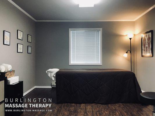 Treatment table at Burlington Massage Therapy