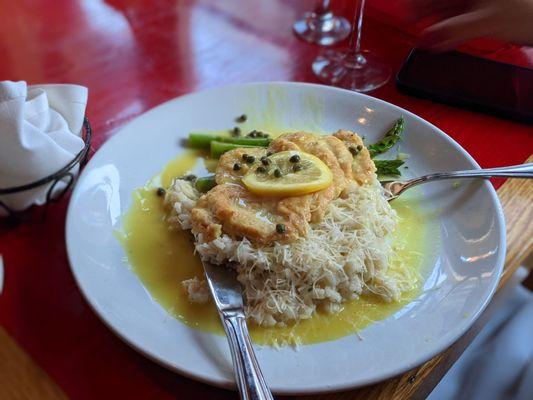 My wife's chicken piccata lemon risotto