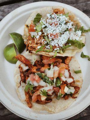 pollo & spicy tinga tacos