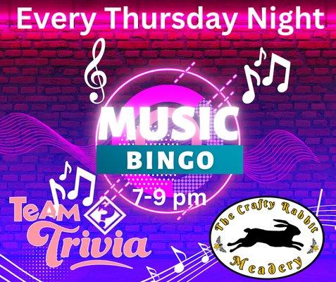 Music Bingo Thursdays