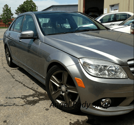 Mercedes C500 , Repaired front end of vehicle , and painted alloy wheels