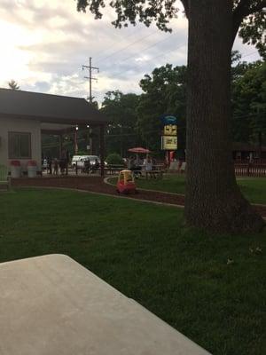 Looking toward building from play area.