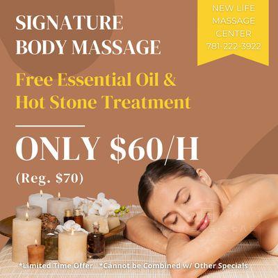 New Life Massage Center
 486 Washington St, Canton, MA 02021
 Call us at 781-222-3922