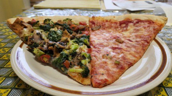 Veggie slice and plain slice