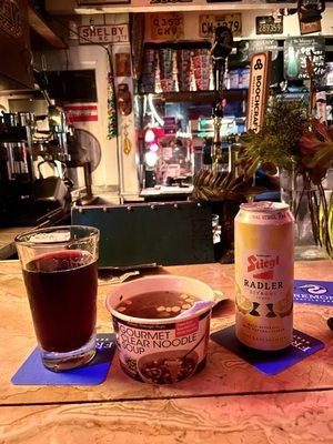 Lambic, radler, and instant noodles.