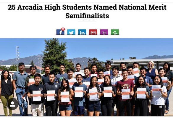 2019 Arcadia High National Merit Semifinalists #studentsofdecodedprep