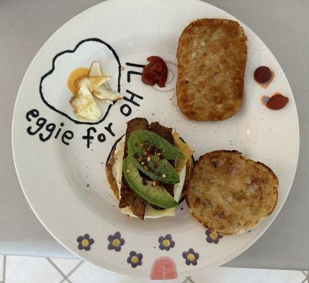 Glazed Brekkie plate with brekkie food