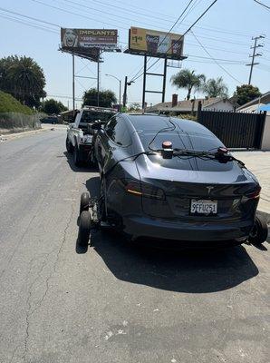 Tesla tow . Battery was low. We service all Teslas.