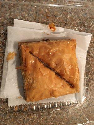 Baklava. So Good. Lots of honey and crushed nuts.