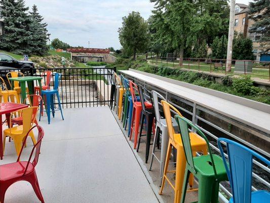 Outdoor patio along Rubicon River