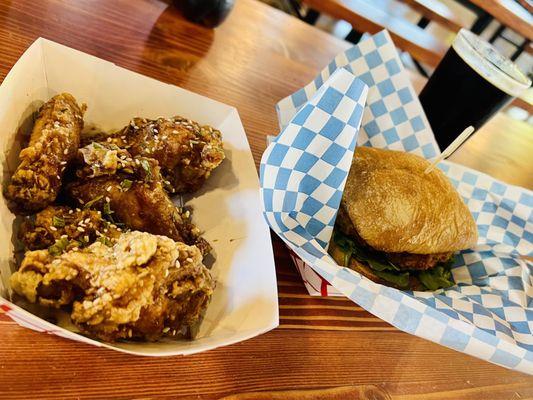 Sesame Chicken Wings and a Bourbon Chicken Sandwich