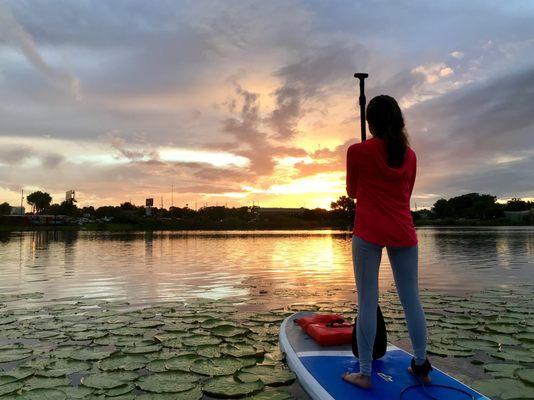 Sunset at Lake Jennie Jewel...relaxing paddle with pretty lily pods