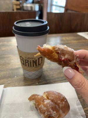 Mocha Breve and Raspberry Doughnut