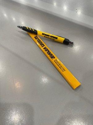 Got a free Pencil and Pen. Very cool.