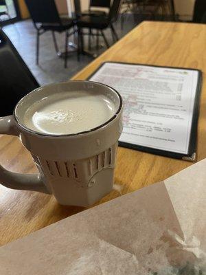 Cafe con leche (coffee with milk). It's not condensed but just add some sugar. Served in a ceramic mug was a nice touch.