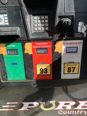 93 octane non ethanol sold here