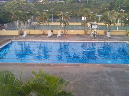 Swimming pool and basketball courts. 7/5/14.