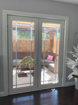 Classy French door with internal grids