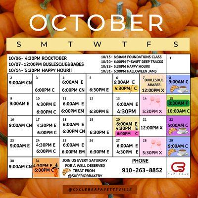 October 2022 Schedule