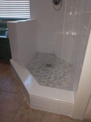 Custom shower installation.